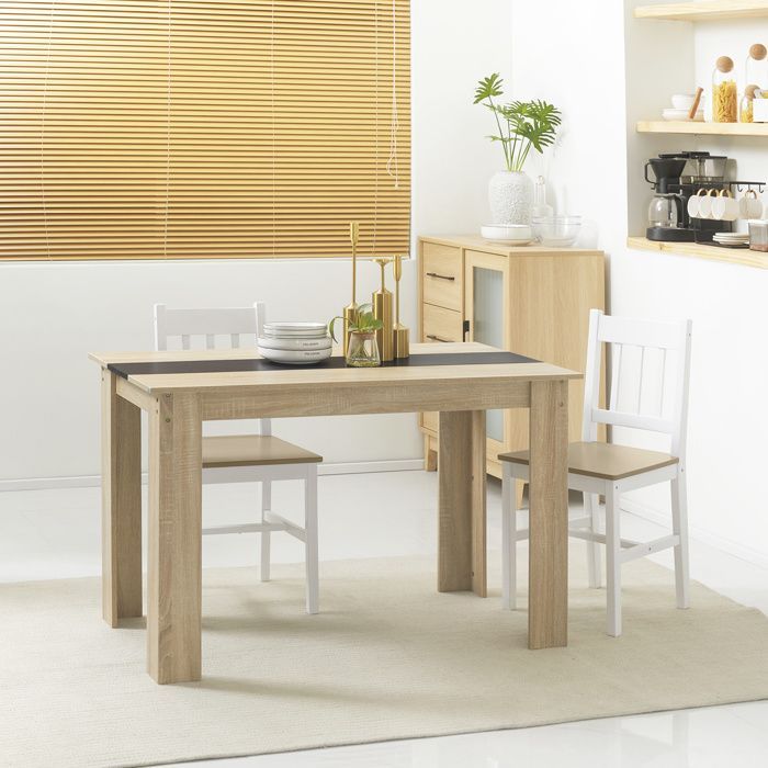 HOMCOM - Mesa de comedor - Tablero de partículas - 120x69x75cm - Madera natural