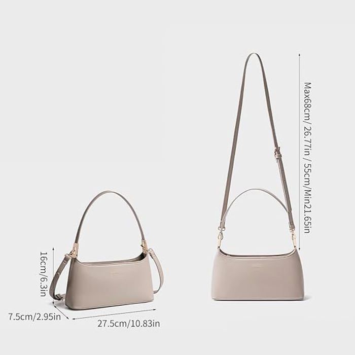 David Jones - Bolso pequeño de hombro de piel sintética para mujer - Marrón topo
