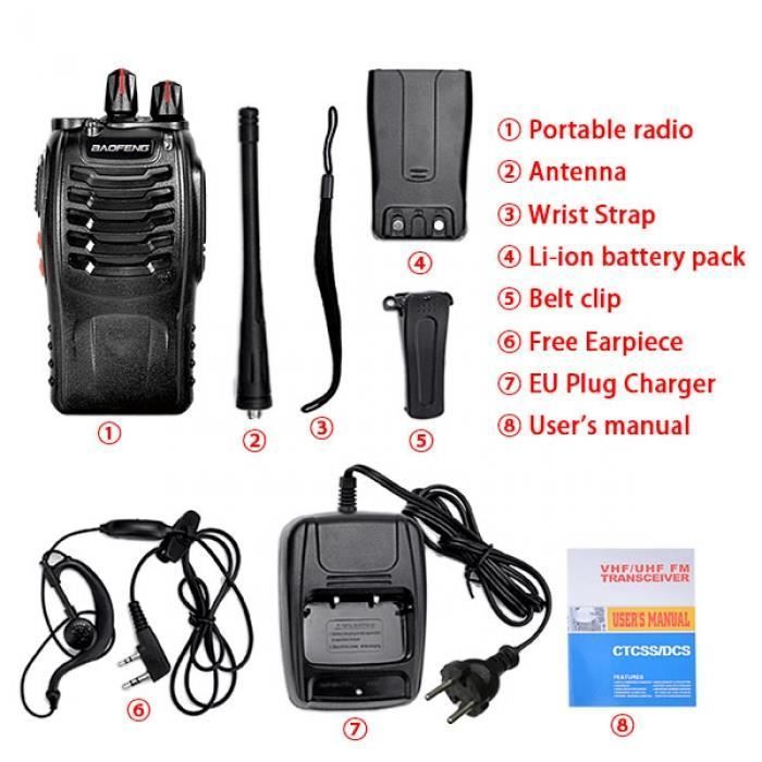 Baofeng BF-888s 2PCS UHF 400-470MHz 2-Way Radio 16CH 5W Long Range Avalanche Transceiver Intercom