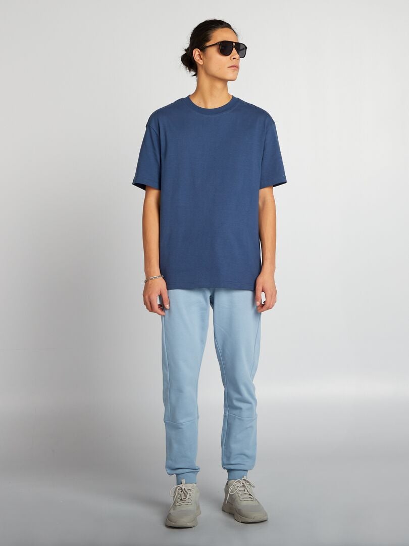 Jersey gebreid T-shirt - BLAUW