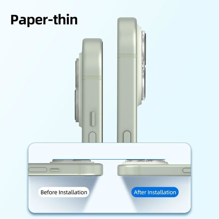 Paquete de 4: 2 protectores de pantalla de vidrio templado para iPhone 15 (6.1