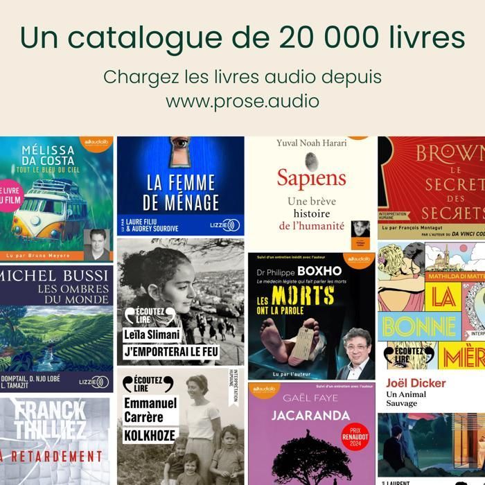 Lettore di audiolibri in prosa - semplice e senza schermo - 16 GB - ampio catalogo di libri da ascoltare