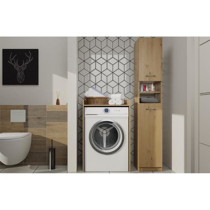 COMO - Armario para lavadora - Armario de baño - 64x50x97,5 cm - Lavadero