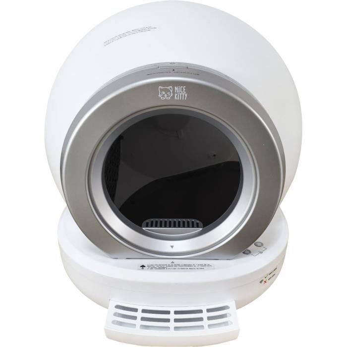 KITTY - Litière autonettoyante pour chats 65 L démontable et lavable - Connectivité APP- 57 x 50 x 53 cm