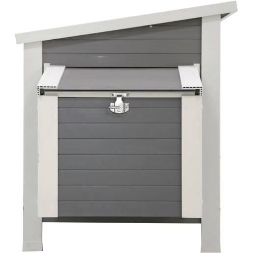 Gallinero Kerbl Barney (60% plástico, 40% madera) para 2-4 gallinas - 137x73x83 cm - Gris y blanco - 60% PVC, 40% madera