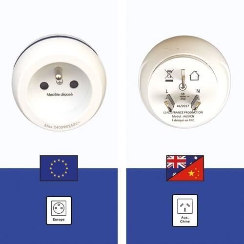 Adattatore da Francia ad Australia e Cina - LTE DESIGN