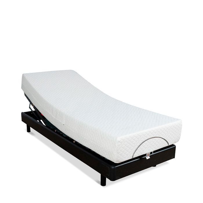 Colchón Bodysoft de espuma viscoelástica de 90x200 cm + base de cama eléctrica