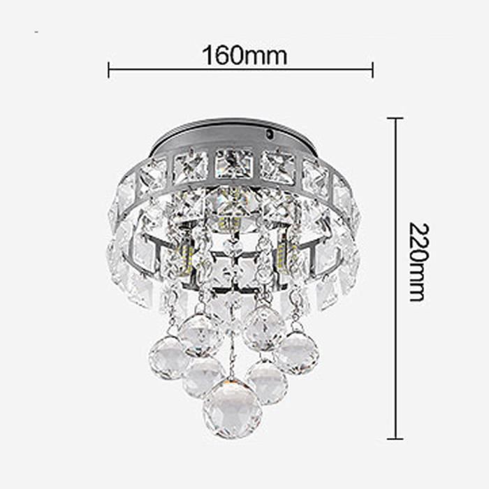 Plafoniera in cristallo, lampadario moderno cromato, illuminazione con attacco E14, lampada a sospensione, luce calda