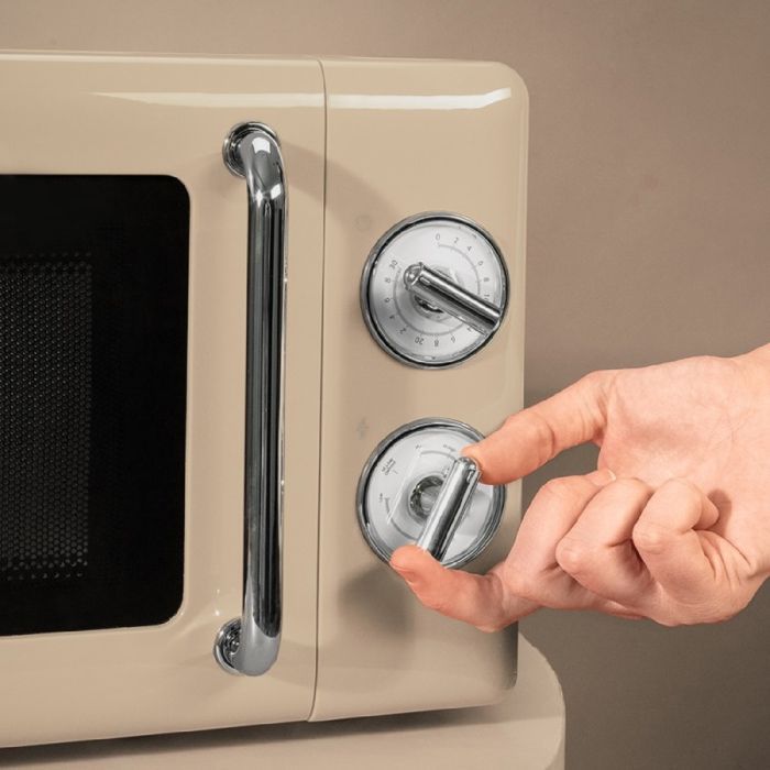 Cecotec Proclean 3010 Retro Beige Mechanische Magnetron. 20 liter, 700 watt met 6 vermogensniveaus, timer tot 30 minuten.