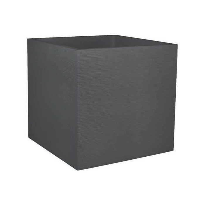 Pot de fleurs Carré 50 cm - EDA - Graphit - 57 L - 49,5 x 49,5 x H. 49,5 cm - Gris Anthracite