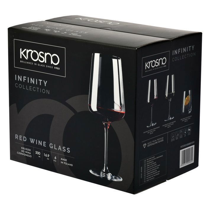 KROSNO Infinity Verres à vin rouge, Lot de 6, 500 ml