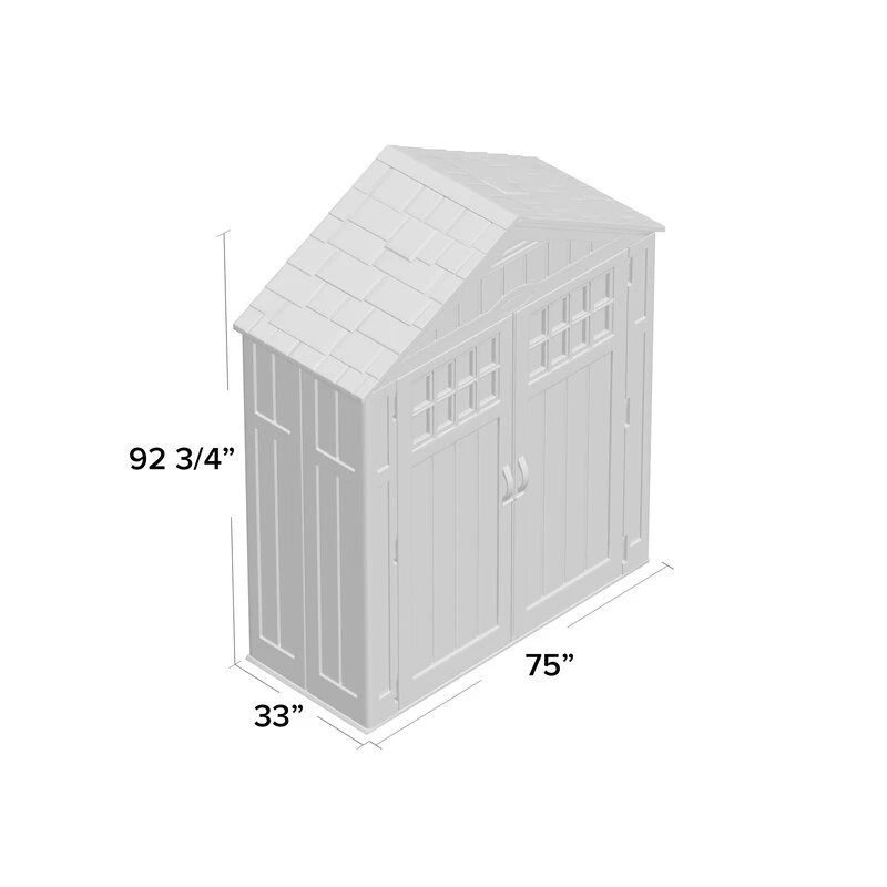 Everett Outdoor kunststof opbergloods van 1,80 m breed x 90 cm diep