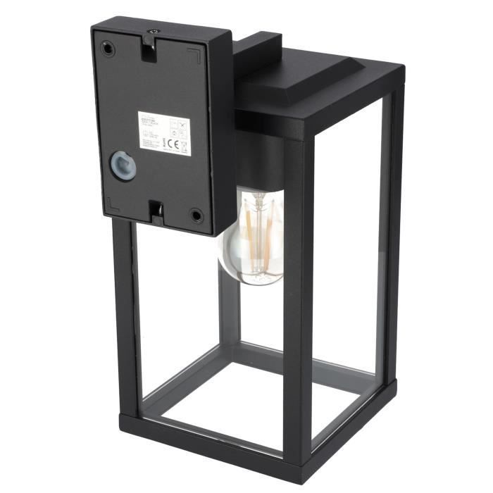 Aplique de pared exterior GAIA T E27 negro, resistente al agua IP44, EDO777369, línea Garden - EDO - GAIA T - Aluminio - LED - Negro