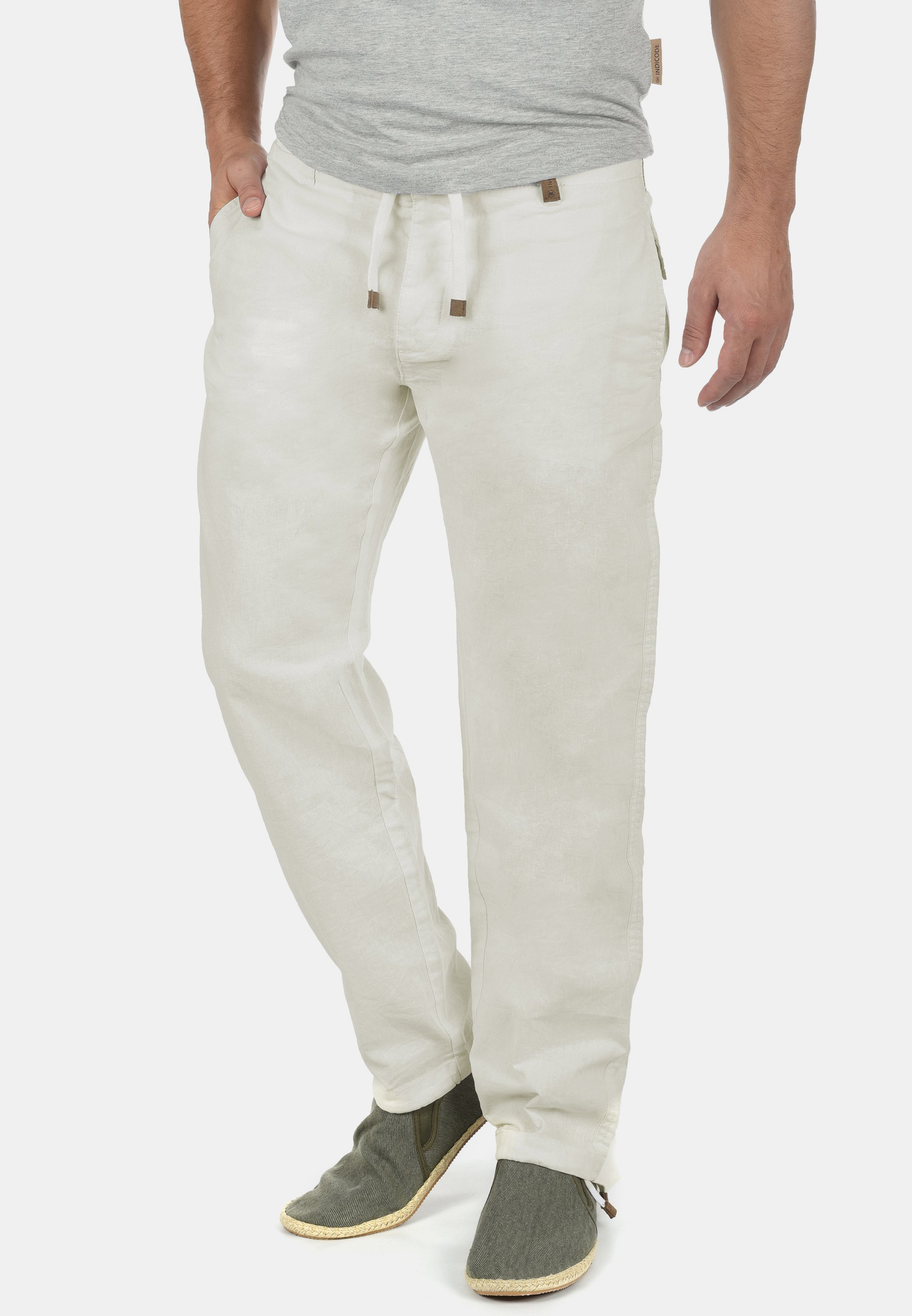 INDICODE JEANS IDIVES LINEN MIX - Hose - cremeweiß