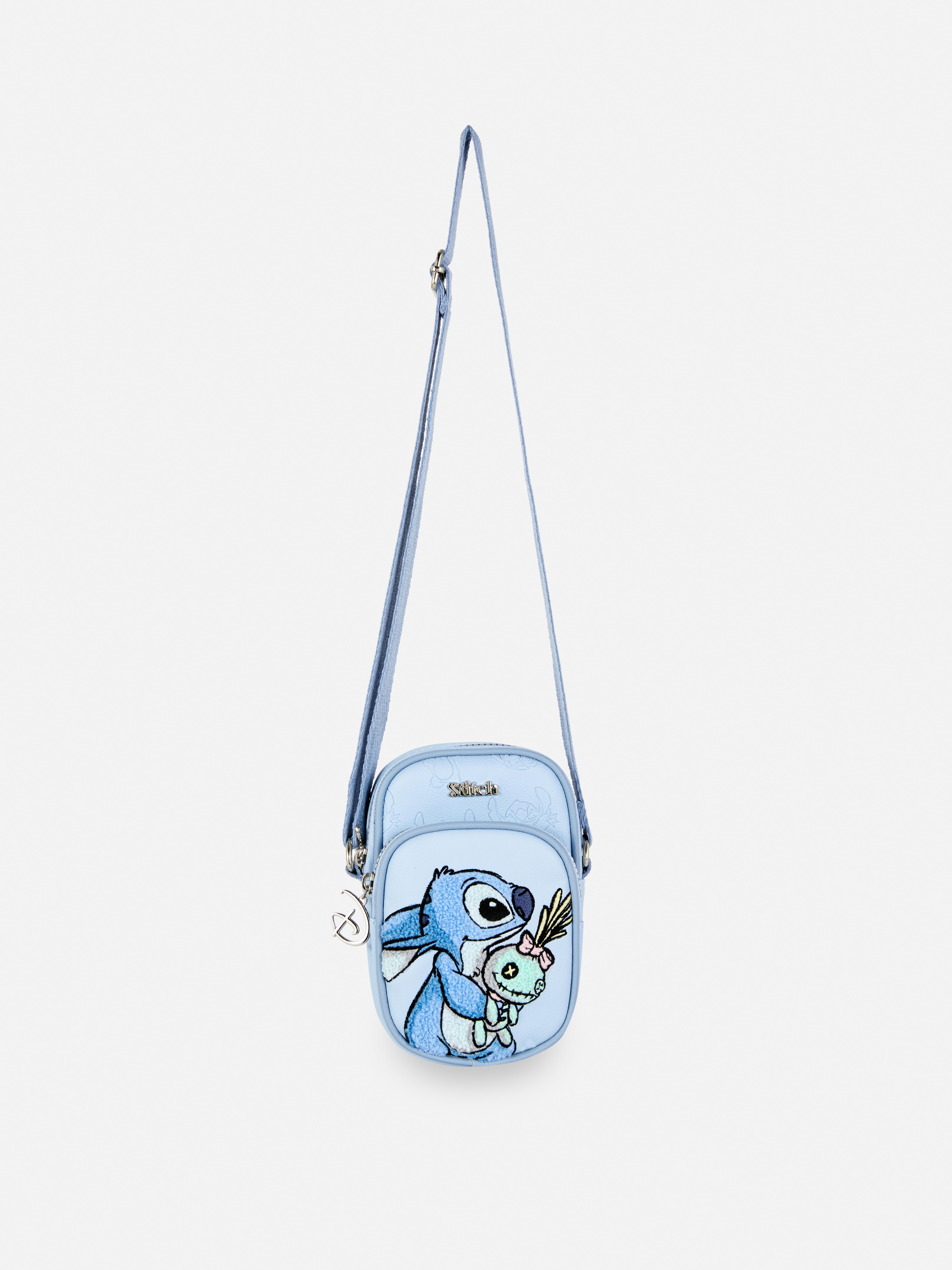 Geantă de umăr din piele ecologică Disney Stitch. O geantă de umăr albastră Stitch cu curea reglabilă și două compartimente.