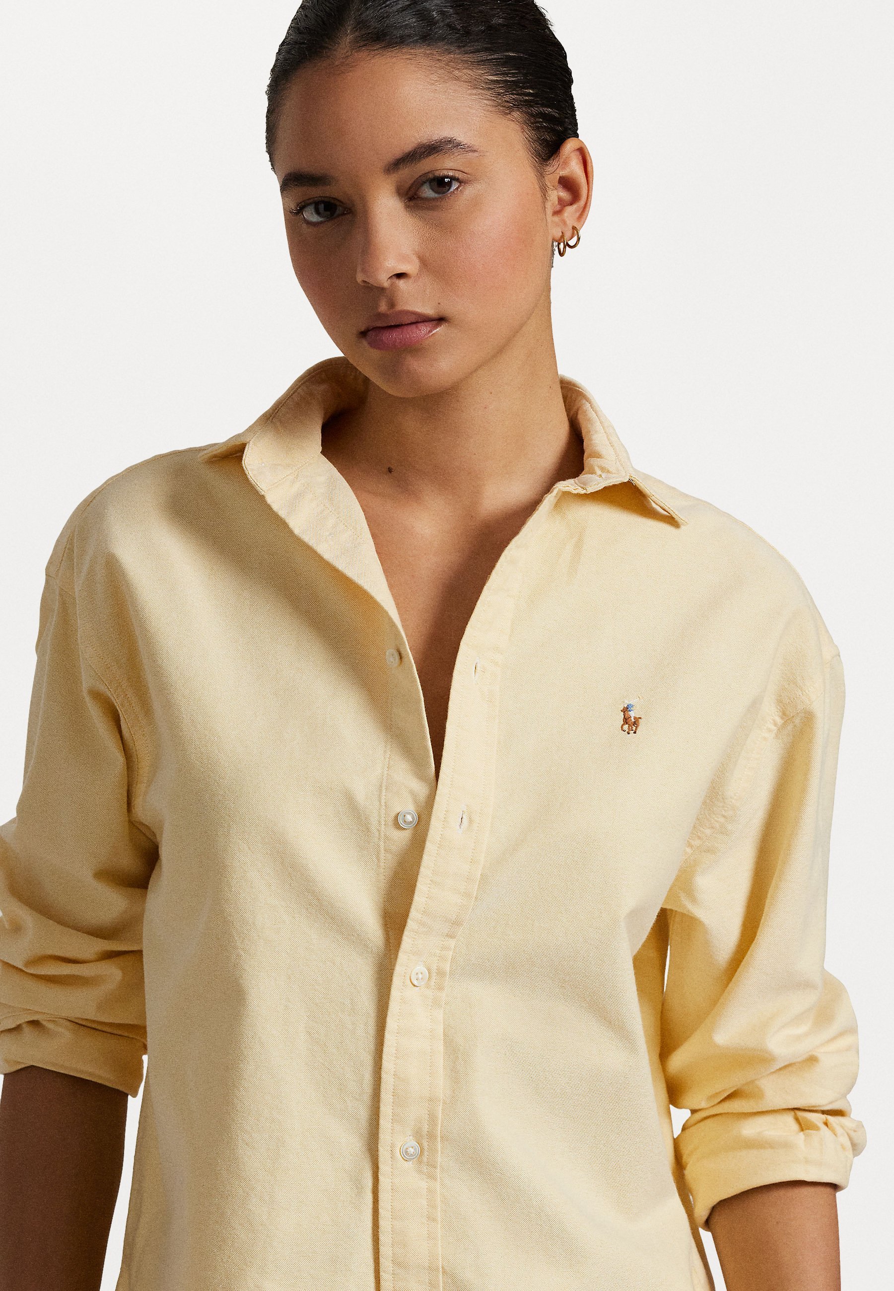 Polo Ralph Lauren Relaxed Fit Oxford-Hemd aus Baumwolle – Bluse mit Knopfleiste – Wicket Yellow