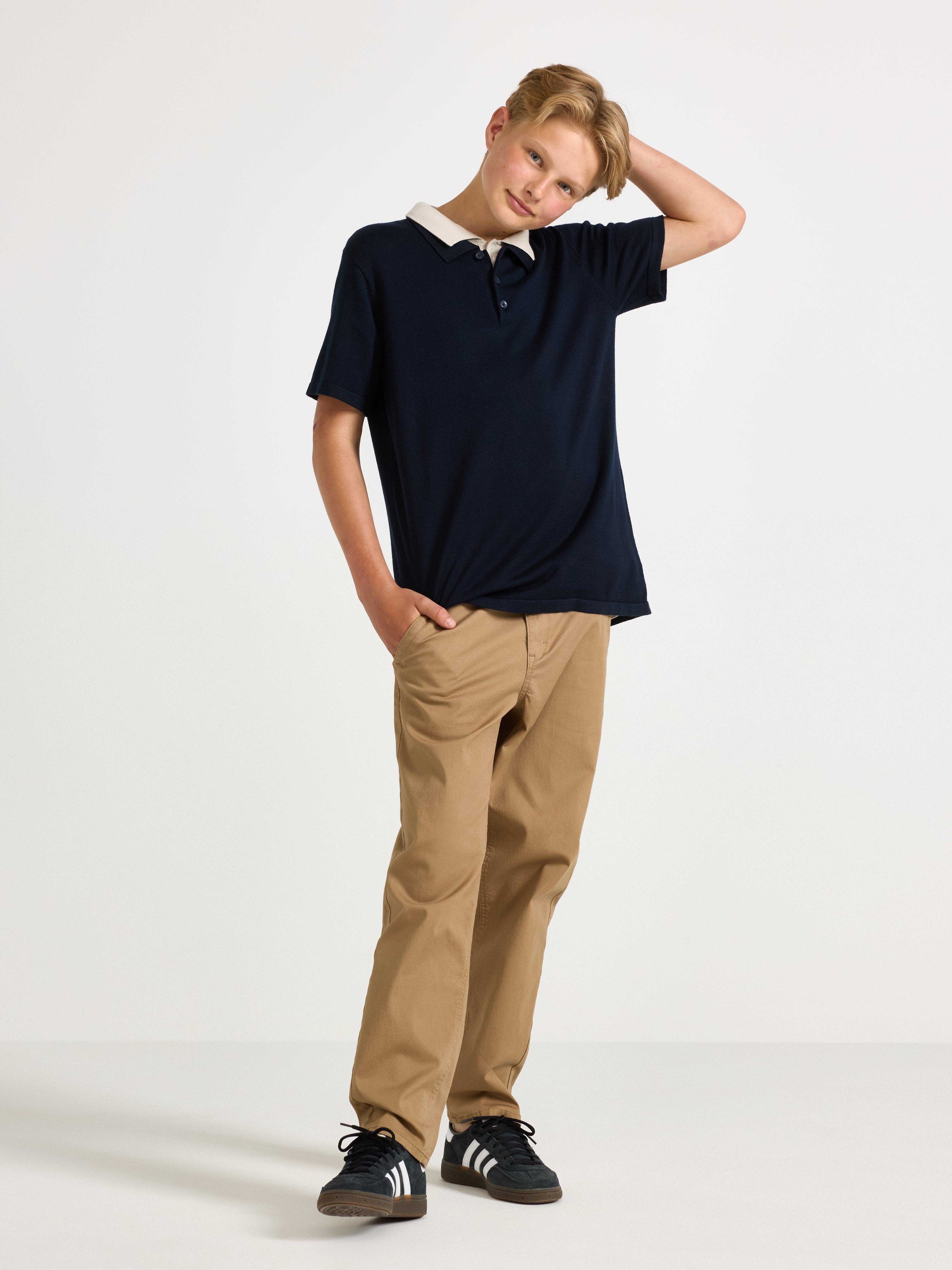 Calça chino de perna larga WILMER cáqui