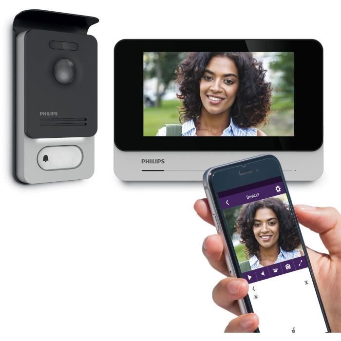 Video intercom - PHILIPS - WelcomeEye Connect 2 - Wired - Connected - 7-inch screen - 130° viewing angle - Night vision