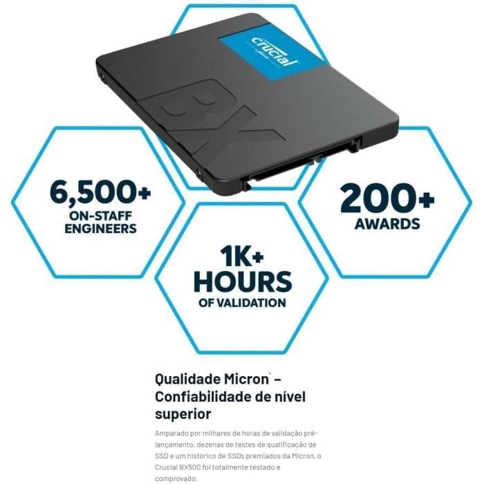 CRUCIAL - Internal SSD - BX500 - 500GB - 2.5