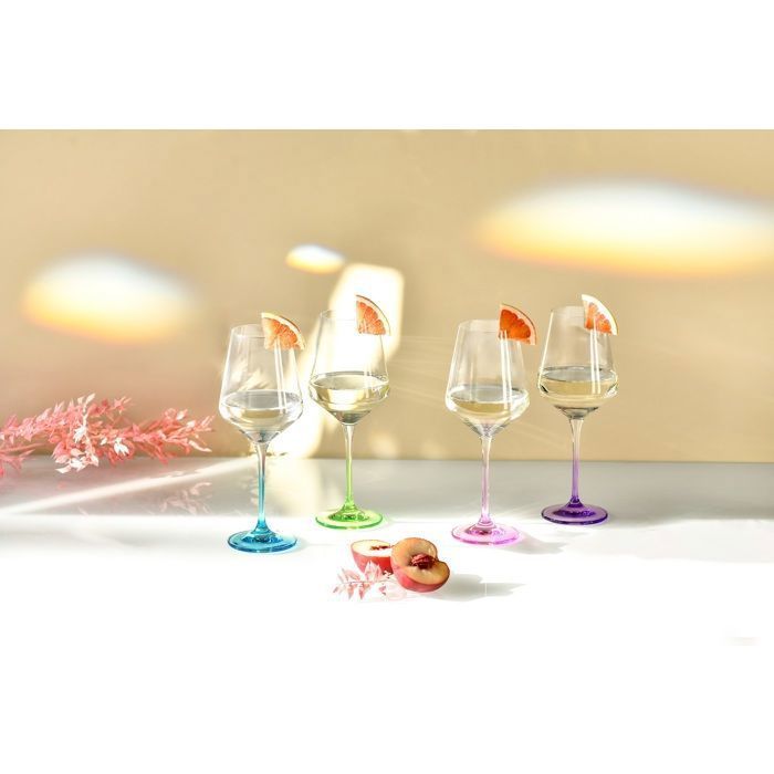 KROSNO Avant-Garde Verres à Vin Colorés, Lot de 4, 450 ml