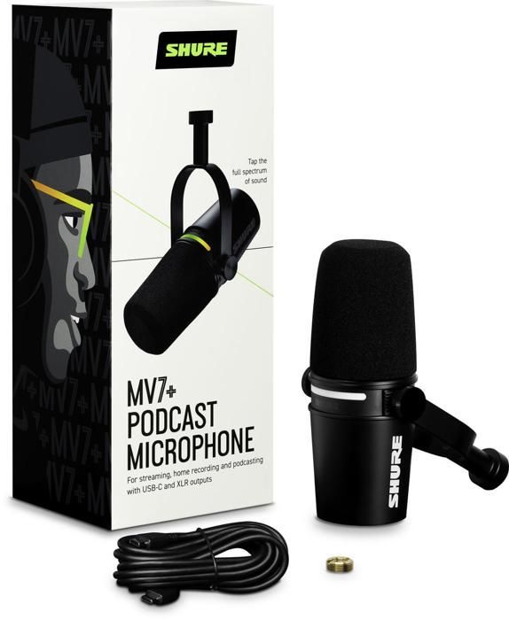 Shure MV7+ K Dynamisches Mikrofon