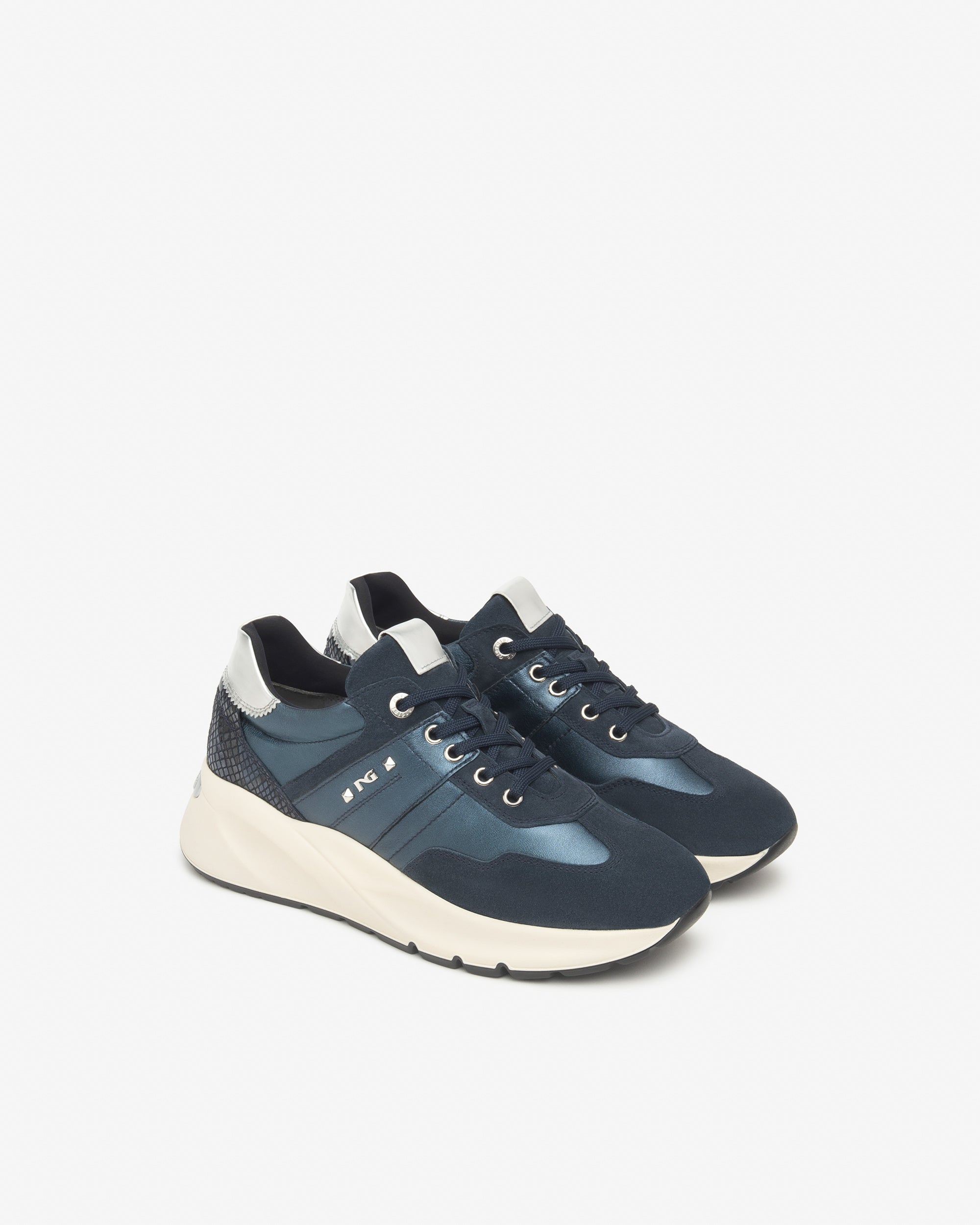  Damen-Sneaker aus Wildleder, Leder und technischen Materialien