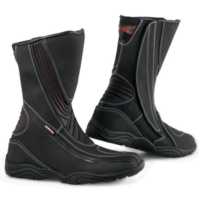 Botas impermeables de cuero para moto y scooter, color negro, talla 42.
