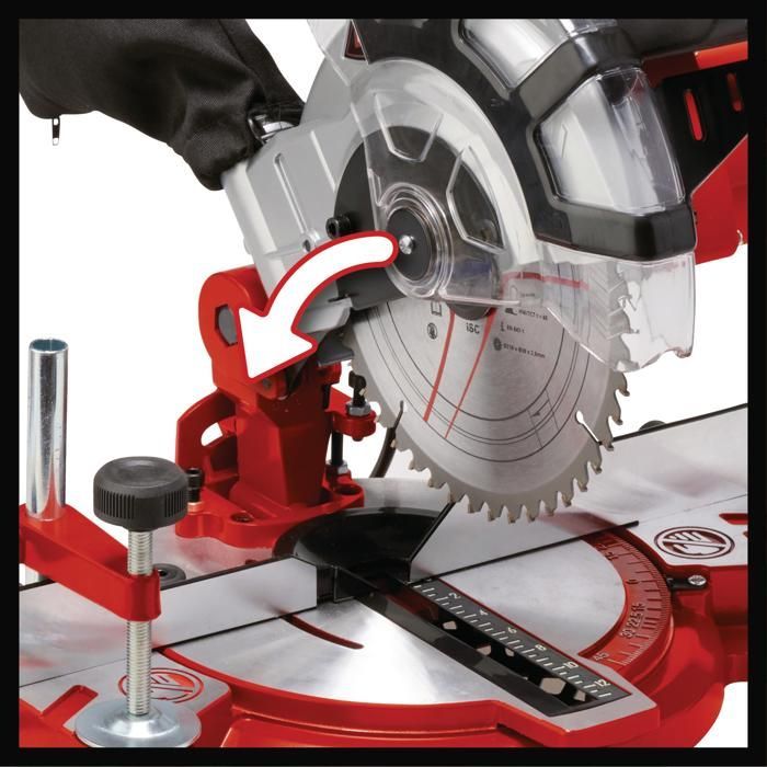 Einhell Scie à onglet TC-MS 2112 (1600 W, Largeur de coupe maximale : 120 mm, Table pivotante, Tête de scie inclinable)