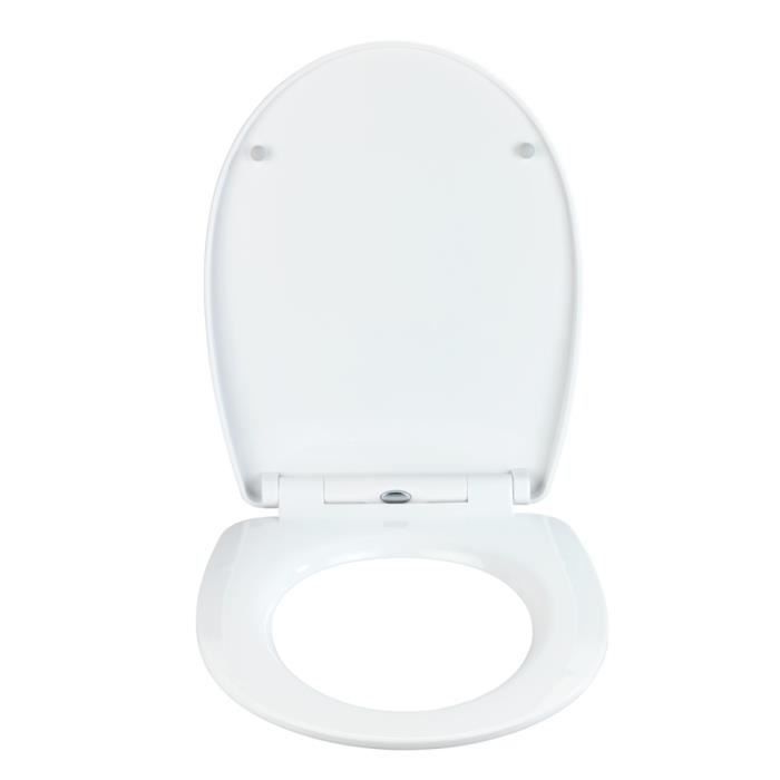 Sedile WC WENKO con meccanismo di chiusura ammortizzata, stile barca, sedile WC originale, fissaggi a clip in acciaio inox, termoplastico, 36,5x45 cm
