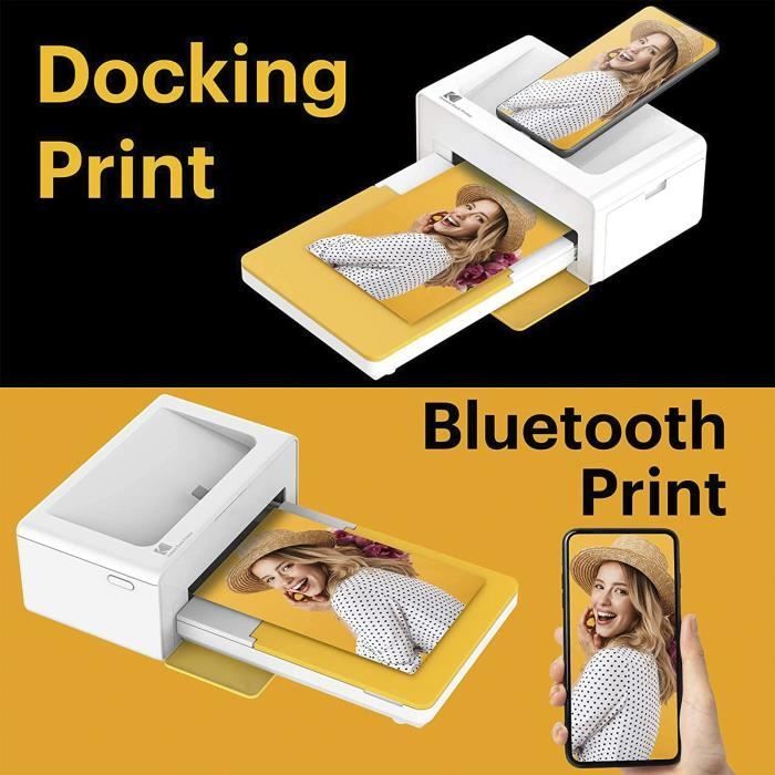 Kodak Dock Plus PD460, tragbarer Fotodrucker für Smartphones, Sofortbilddrucke im Format 10x15cm, Packung mit 90 Fotopapieren