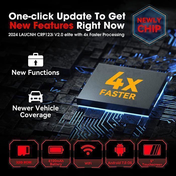 2026 LAUNCH CRP123i V3.0 Elite Multi-Brand Autodiagnoseapparaat, ENG/ABS/SRS/AT 4-systeem, 7 resetfuncties