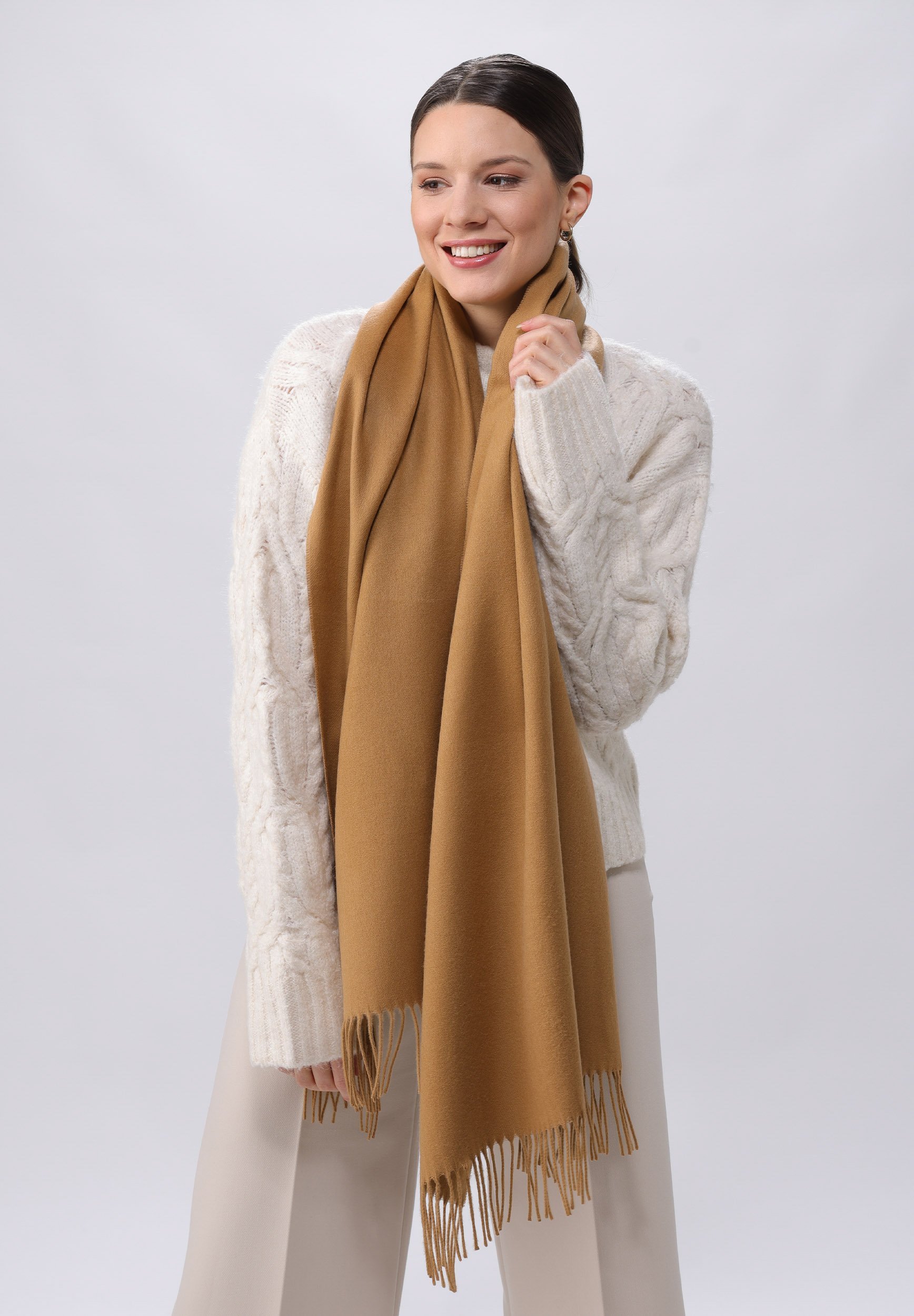 FRAAS PLAID CASHMINK LOOP - Sciarpa - cafe au lait