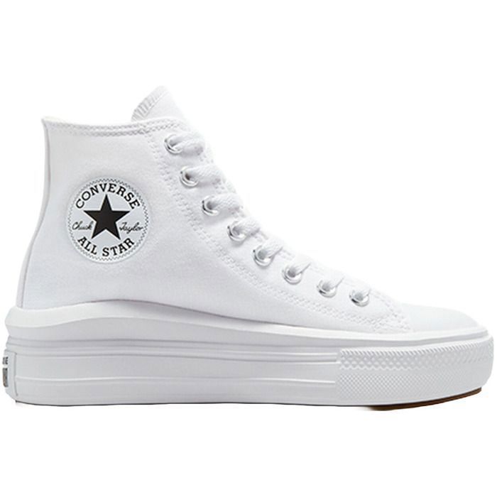 Zapatillas Converse Chuck Taylor All Star Move Hi, blancas, unisex.