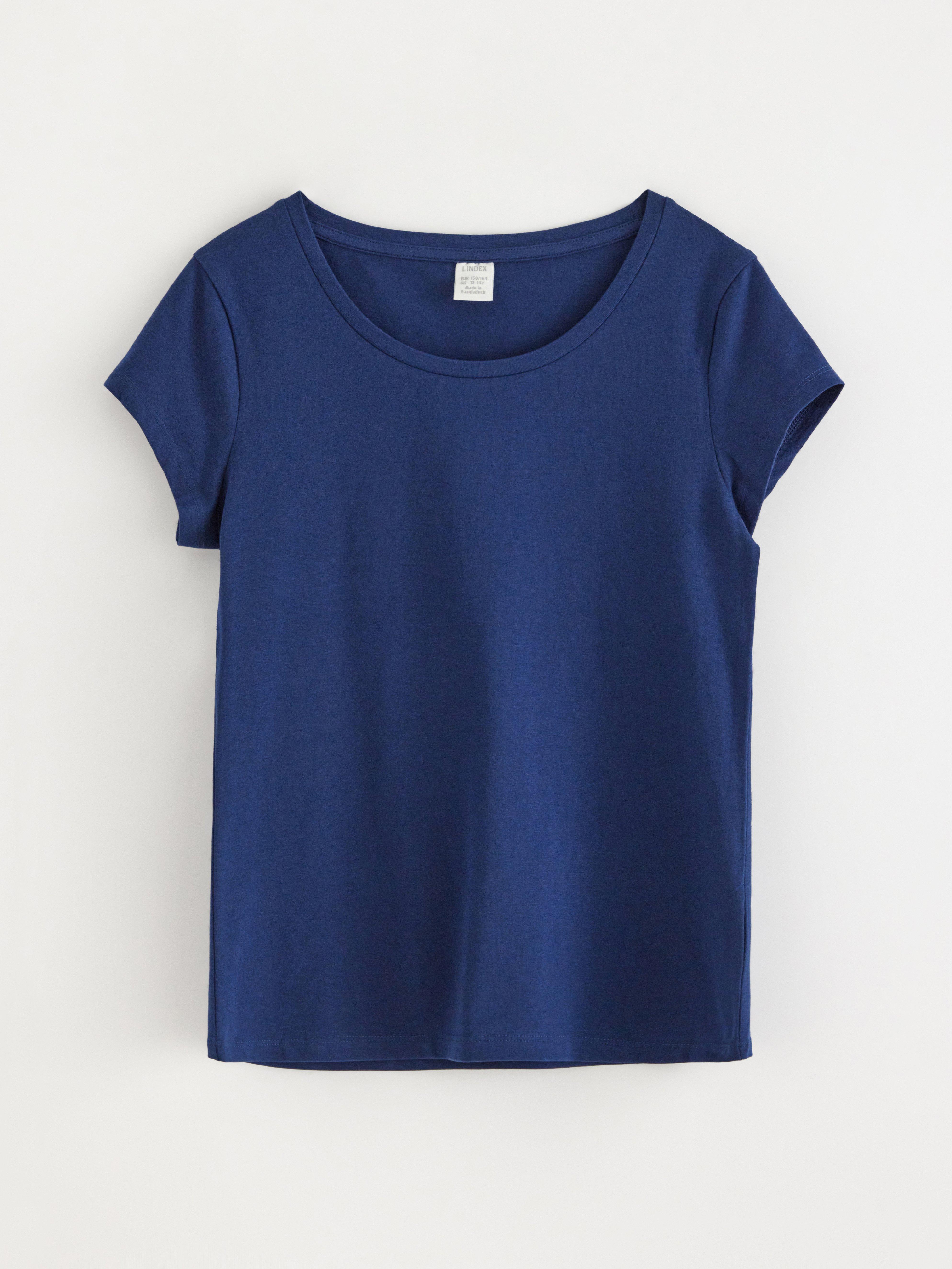 Top de manga corta azul oscuro