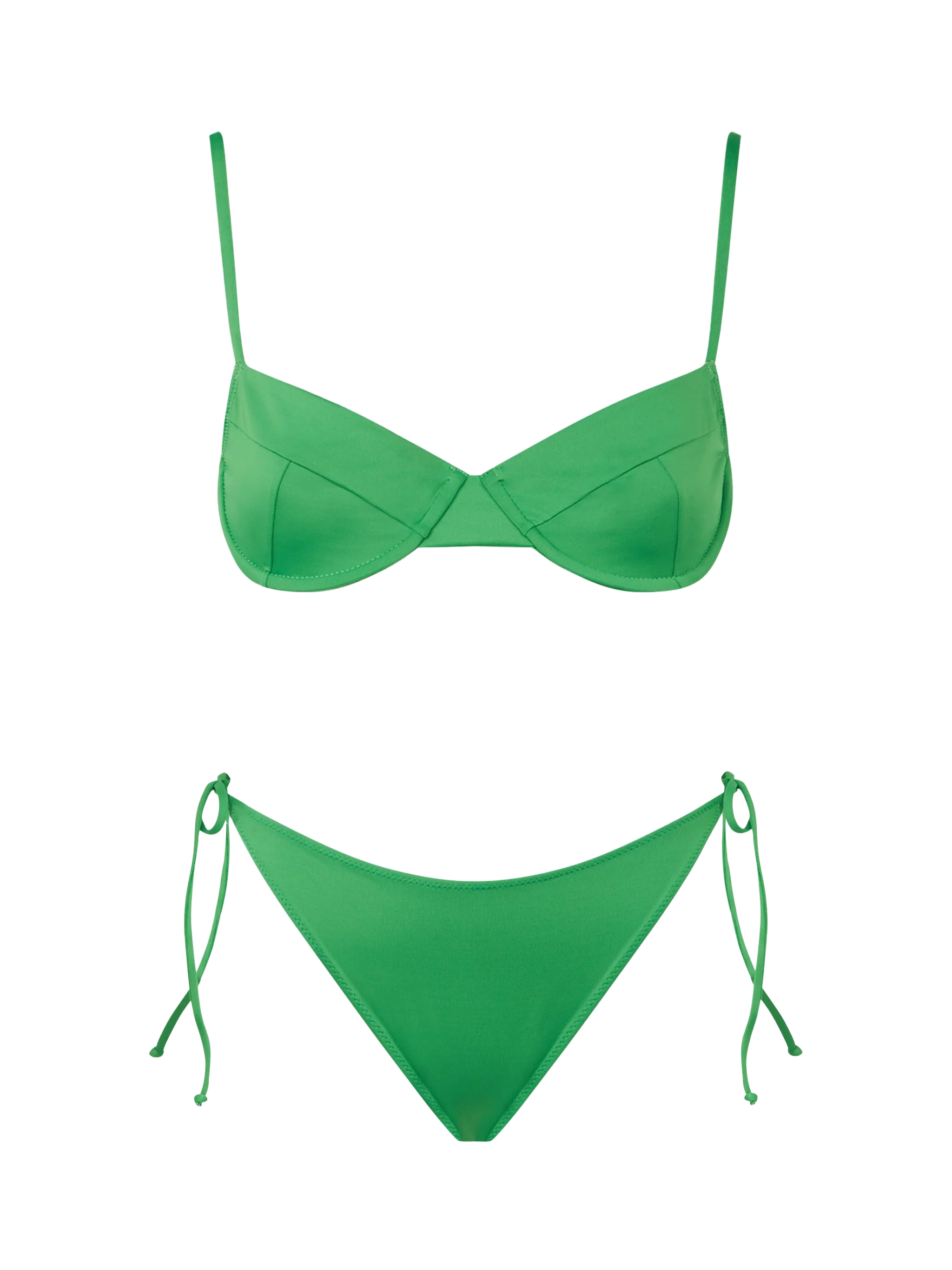 Damesbikini met groene bralette