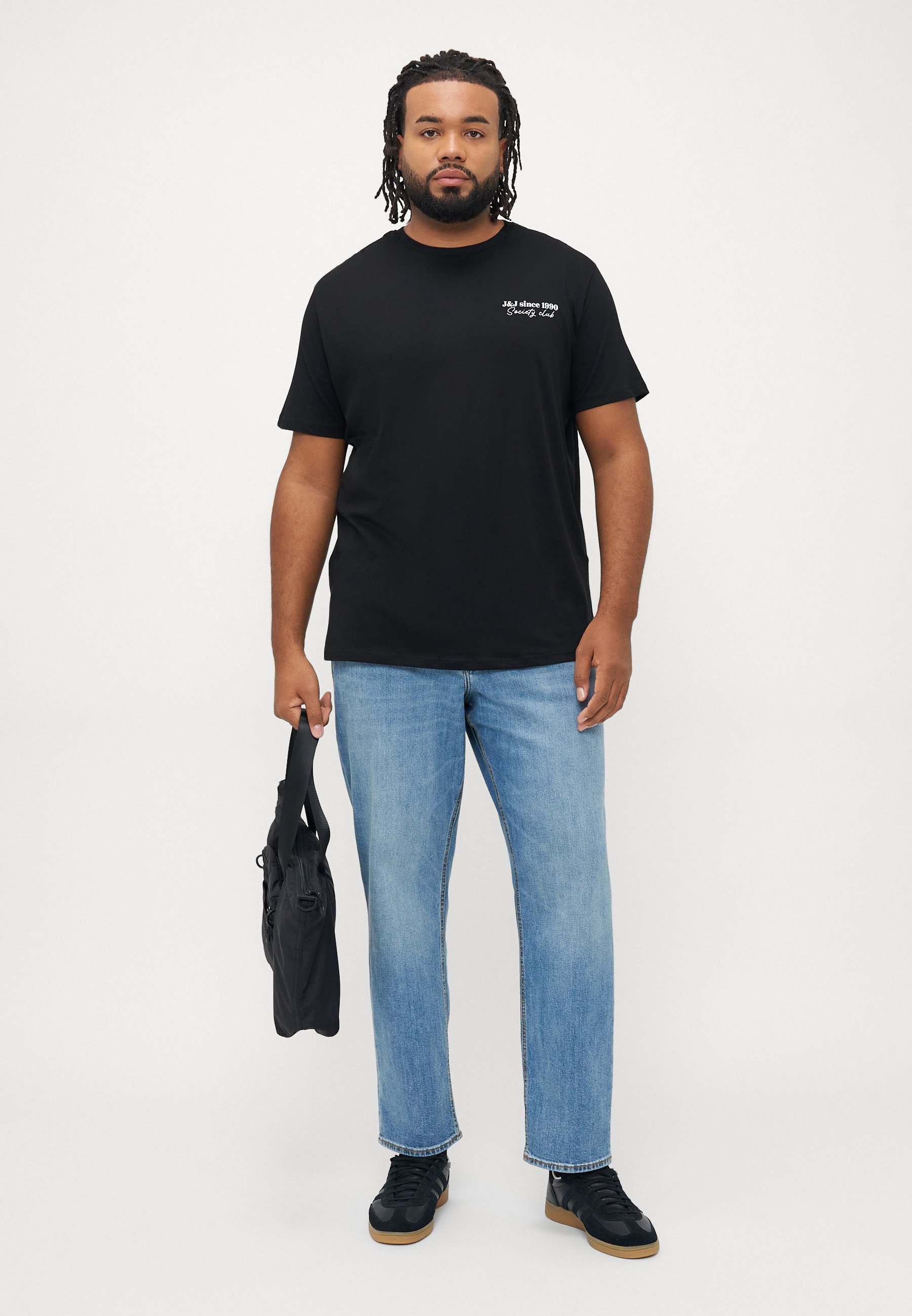 Jack & Jones JJNINETY TEE CREW NECK - T-shirt met print - zwart