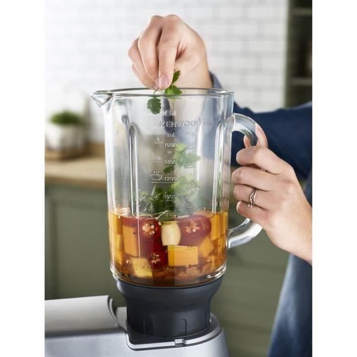 Accesorio de batidora de vidrio de 1,6 L para batidora de pie KENWOOD KAH359GL - 4 cuchillas