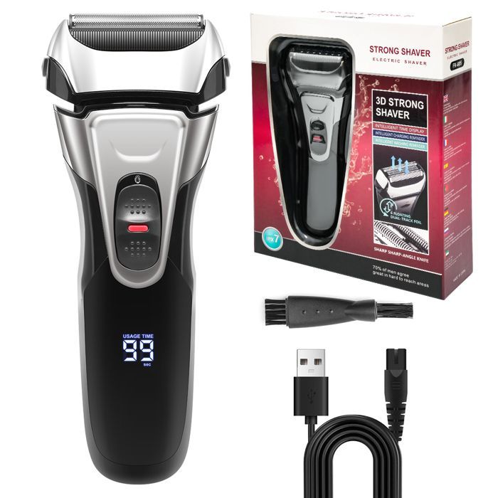 Rasoir Électriques Hommes Tondeuse à Barbe 3 en 1 - Étanche à corps entier - Affichage LED - Recharge USB