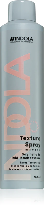 Indola Texture Spray je tepelne upraviteľný sprej na vlasy.
