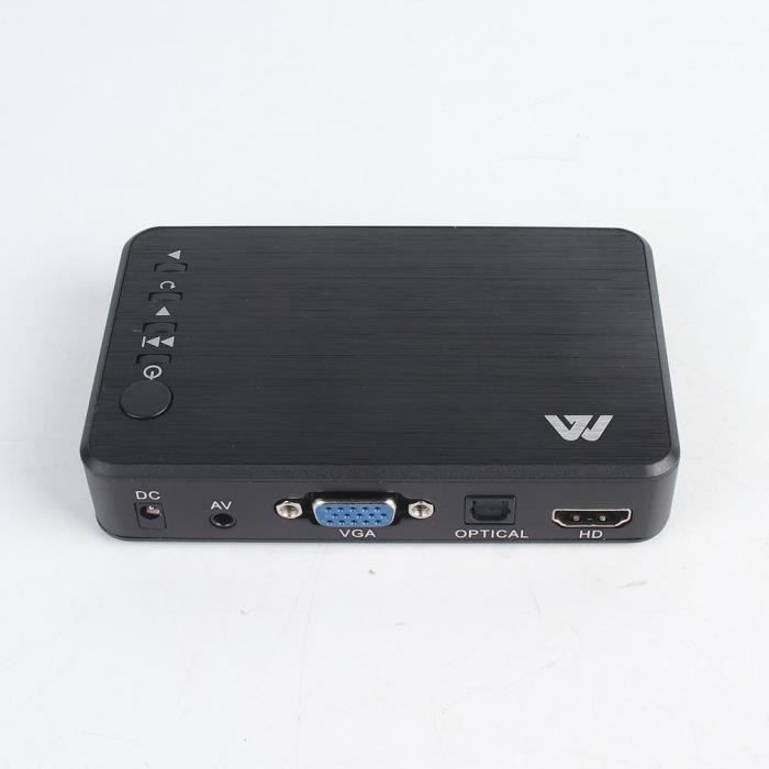 Reproductor multimedia Mini H7, Full HD 1080p, 3 salidas: USB, HDMI, VGA, AV, UE