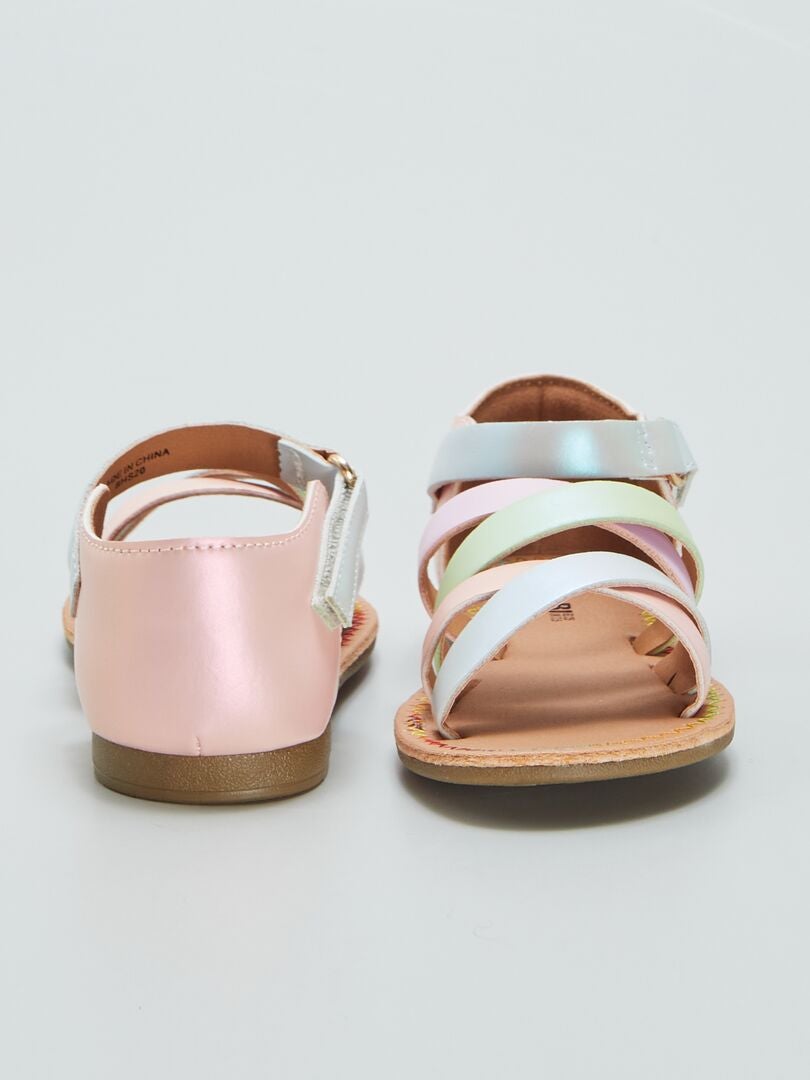 Sandalias de tiras multicolor - ROSA