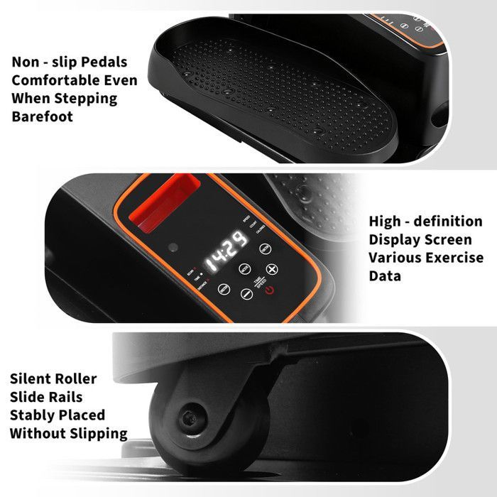 Homefire Vélo elliptique électrique intelligent — 12 niveaux de résistance, télécommande, écran LCD, conception silencieuse