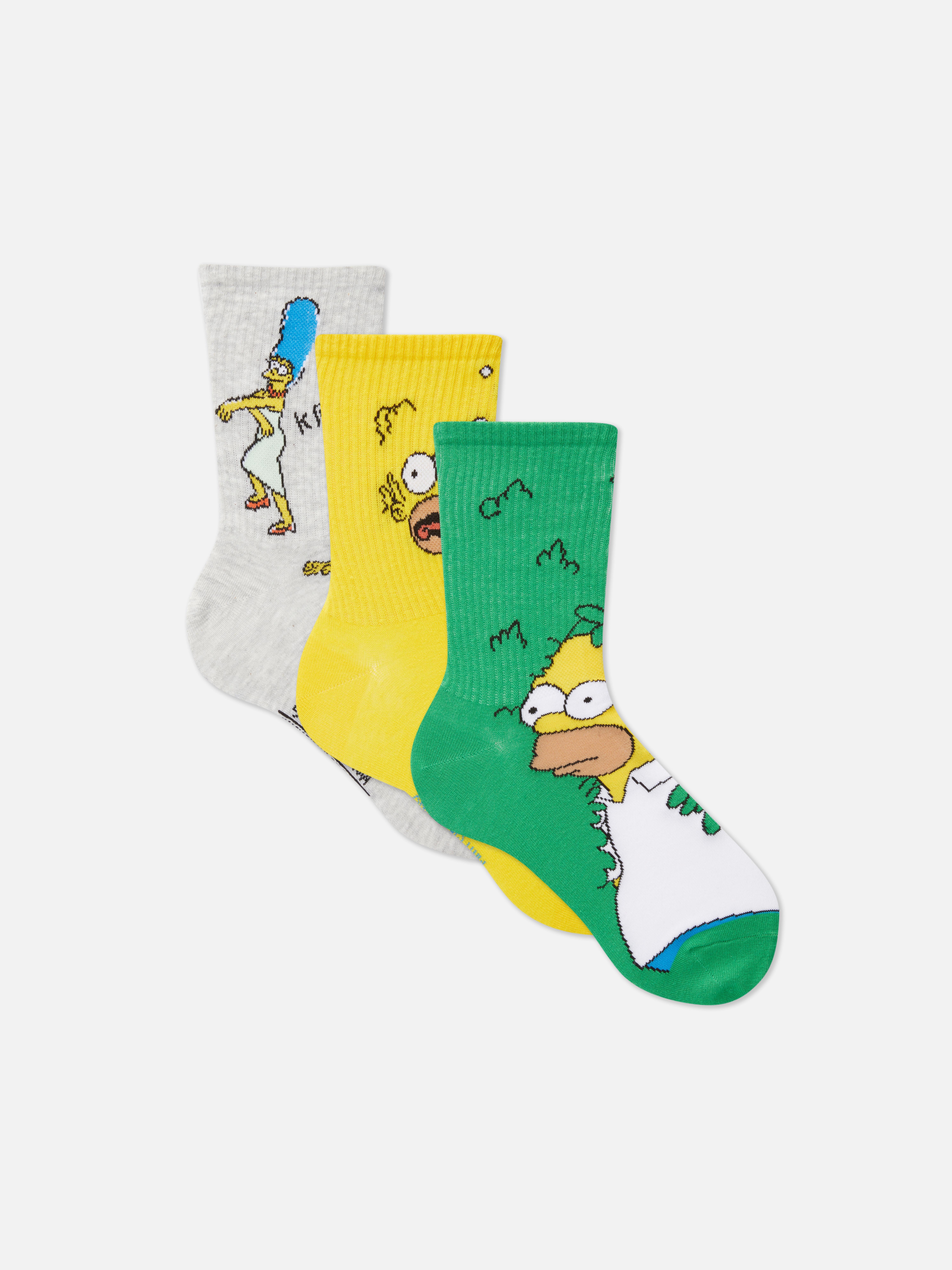 Simpsons-Socken, 3 Paar Drei wadenlange Socken mit lustigen Simpsons-Motiven