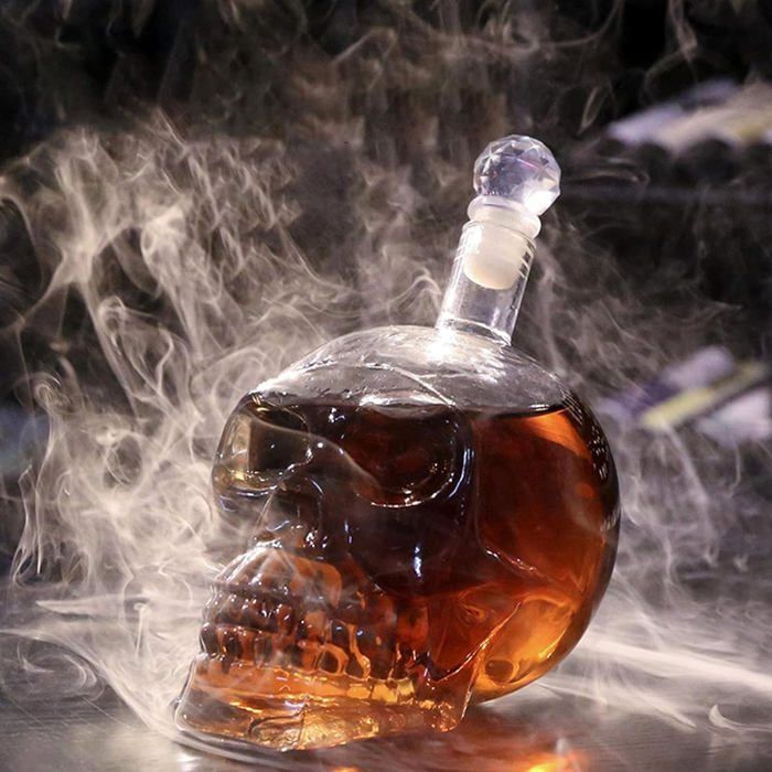 1000ml Tête de Mort, Carafe a Whisky, Carafe Tête de Mort, bouteille à vin de grande capacité pour Vodka, Brandy, Vin, Whisky