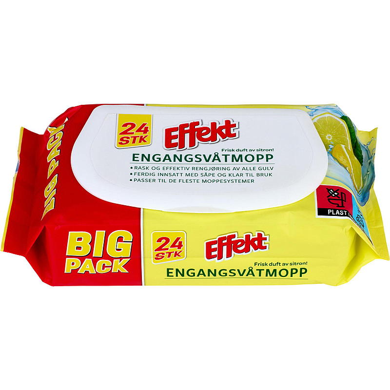 Mocio usa e getta Effect, confezione da 24 pezzi al profumo di limone Effect