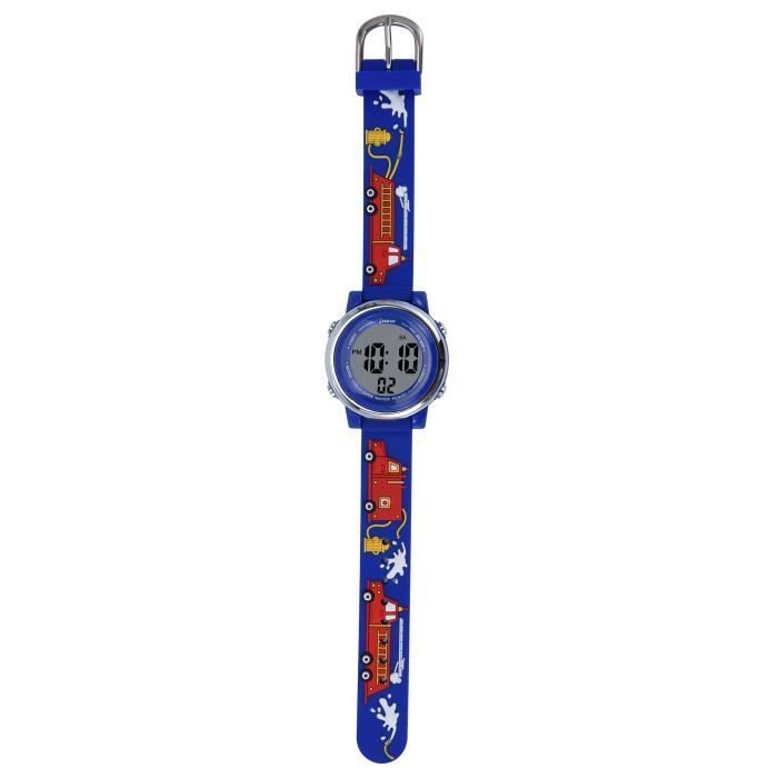 SHARPHY Children's Watch for Boys, Digital LED Alarm Clock, Colorful Luminous Quartz Movement, Charming Blue