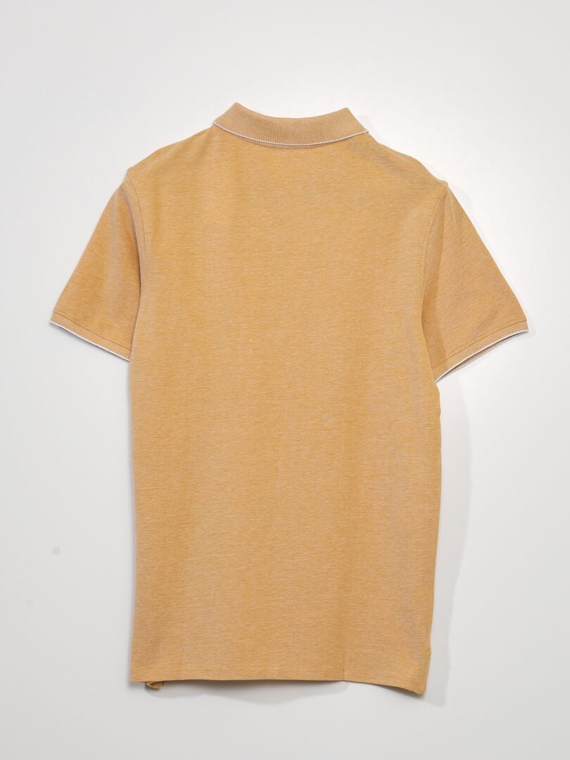 Polo de piqué de algodón - AMARILLO