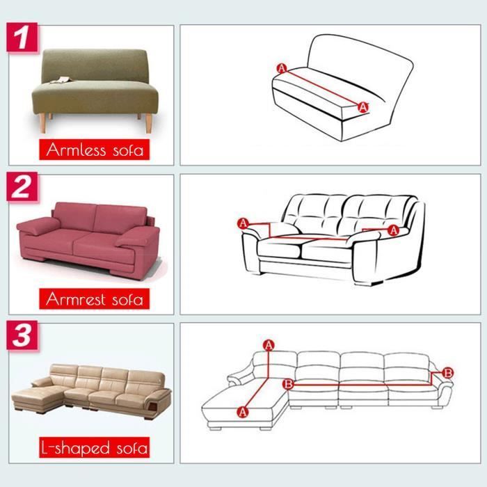 Housse de Canapé - TEMPSA - Élastique Extensible - Doux - Respirant - Anti-acariens