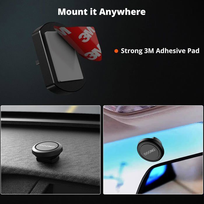 Soporte magnético para coche de metal resistente CO-Driver NO1 con imanes incorporados, compatible con la luz de advertencia intermitente OOONO NO1.