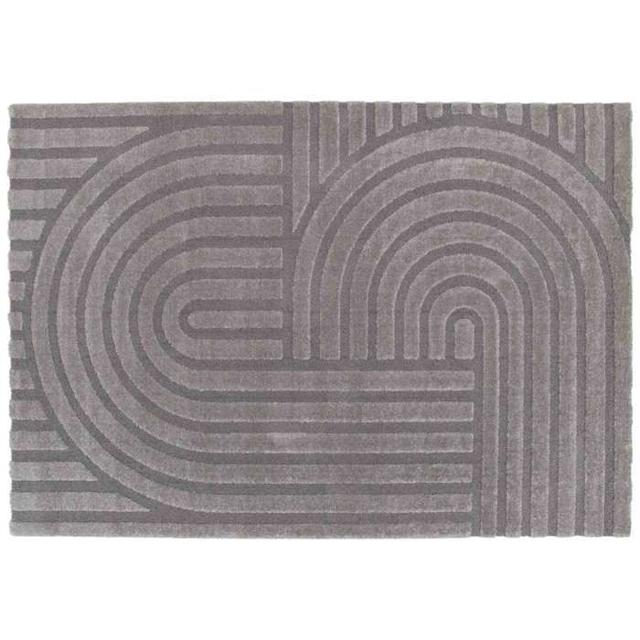 Rectangular short-pile rug with a contemporary grey pattern, 120 x 170 cm - Oviala